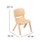Flash Furniture Natural Plastic Stackable School Chair with 12'' Seat Height, PK4 4-YU-YCX4-001-NAT-GG - alternate 7